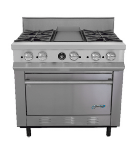 Estufa de 4 quemadores y plancha SSE4QP sanson
